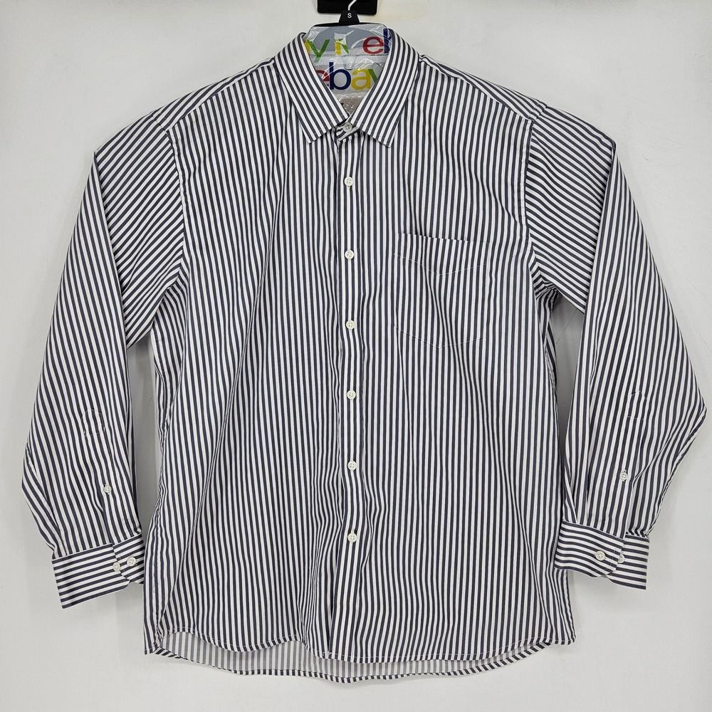Ascot‎ Shirt Mens Sz 46cm XL Striped Button Up Casual Long Sleeve Regular Fit